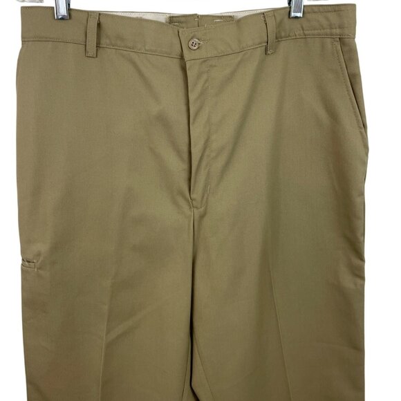 Red Kap Men's Flat Front Cotton Blend Work Pants Khaki Size 36 x 34 - Picture 3 of 8
